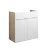 Cedar 600mm Standard Basin Unit - White Gloss (Oak Cab)