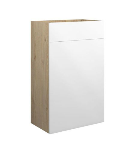 Cedar 500mm Standard WC Unit - White Gloss (Oak Cab)