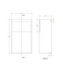 Cedar 500mm Standard WC Unit - White Gloss (Oak Cab)