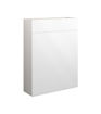 Cedar 600mm Slim WC Unit - White Gloss (Grey Cab)