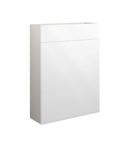 Cedar 600mm Slim WC Unit - White Gloss (Grey Cab)