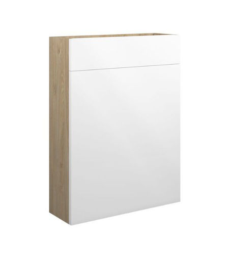 Cedar 600mm Slim WC Unit - White Gloss (Oak Cab)