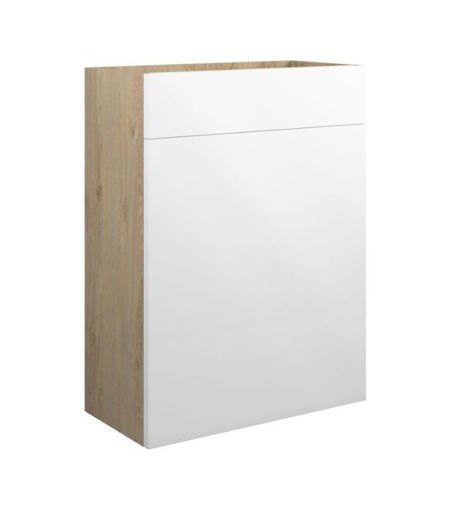 Cedar 600mm Standard WC Unit - White Gloss (Oak Cab)