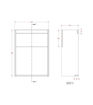 Cedar 600mm Standard WC Unit - White Gloss (Oak Cab)