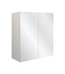 Cedar 600mm Mirrored Wall Unit - White Gloss (Grey Cab)