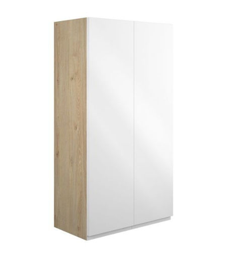 Cedar 600mm Standard 2 Door Storage Unit - White Gloss (Oak Cab)