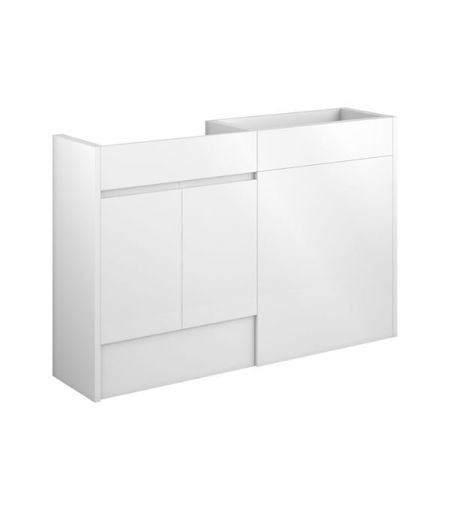 Cedar 1236mm Standard Basin & WC Unit Pack - White Gloss (Grey Cab)