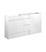 Cedar 1536mm Standard Basin, WC & 3 Drawer Unit Pack - White Gloss (Grey Cab)