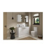 Cedar 1536mm Standard Basin, WC & 3 Drawer Unit Pack - White Gloss (Grey Cab)