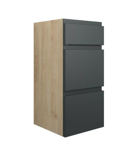 Cedar 300mm Standard 3 Drawer Unit - Matt Graphite Grey (Oak Cab)