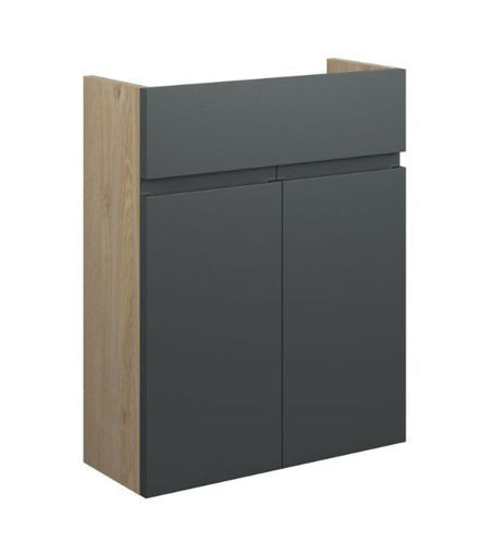 Cedar 500mm Slim Basin Unit - Matt Graphite Grey (Oak Cab)