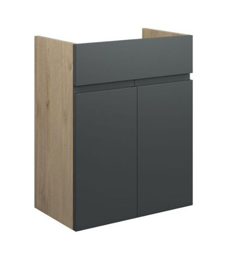 Cedar 500mm Standard Basin Unit - Matt Graphite Grey (Oak Cab)
