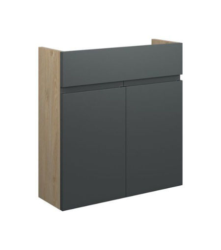 Cedar 600mm Slim Basin Unit - Matt Graphite Grey (Oak Cab)