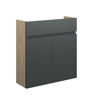 Cedar 600mm Slim Basin Unit - Matt Graphite Grey (Oak Cab)