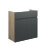 Cedar 600mm Standard Basin Unit - Matt Graphite Grey (Oak Cab)