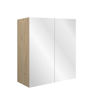 Cedar 600mm Mirrored Wall Unit - Matt Graphite Grey (Oak Cab)
