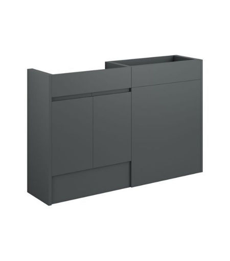 Cedar 1236mm Standard Basin & WC Unit Pack - Matt Graphite Grey (Grey Cab)