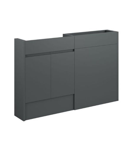 Cedar 1236mm Slim Basin & WC Unit Pack - Matt Graphite Grey (Grey Cab)