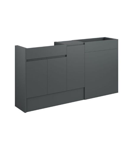 Cedar 1536mm Standard Basin, WC & 1 Door Unit Pack - Matt Graphite Grey (Grey Cab)