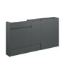 Cedar 1536mm Slim Basin, WC & 1 Door Unit Pack - Matt Graphite Grey (Grey Cab)
