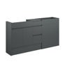 Cedar 1536mm Standard Basin, WC & 3 Drawer Unit Pack - Matt Graphite Grey (Grey Cab)