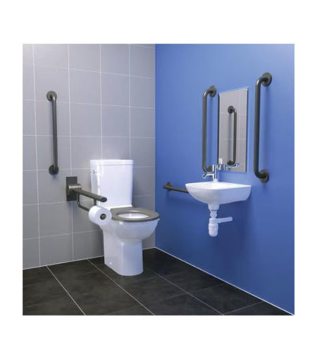 Ideal Standard Contour 21+ Doc M Close Coupled Pack With Grey Rail - RIGHT HAND
