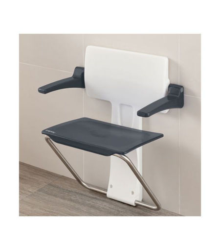 Impey Slimfold Assisted Living Shower Seat - Grey - C/W Armrests