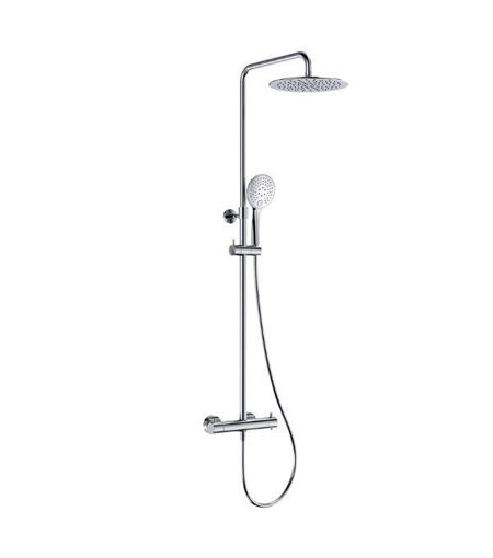 RI.452.66.4 - Armera - Rio exposed round 2 outlet thermostatic valve with rigid riser shower kit - Chrome