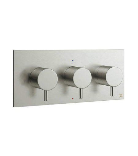 PRO2001RV Mike Pro Thermo Shower Valve Brushed Stainless Steel Effect