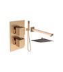 Crispin Square Shower Valve & Kit Pack 4 - Brushed Bronze
