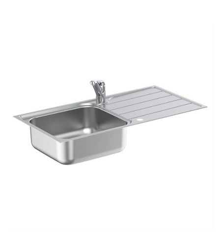 Armitage Shanks Sandringham 1000mm Stainless Steel Kitchen Sink Pack & Drainer With Single Lever Kitchen Mixer (Replaced By S4112MY)
