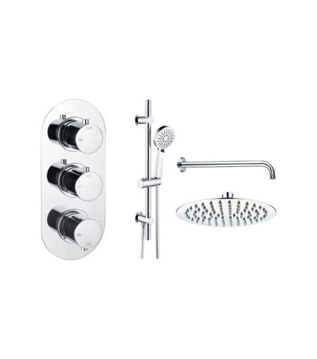Alfred Round Shower Valve & Kit Pack 3 - Chrome