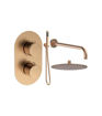 Alfred Round Shower Valve & Kit Pack 4 - Brushed Bronze