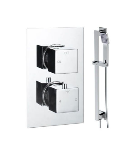 Crispin Square Shower Valve & Kit Pack 2 - Chrome