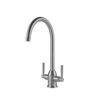 Alzira Monobloc Twin Lever Sink Mixer Brushed Nickel