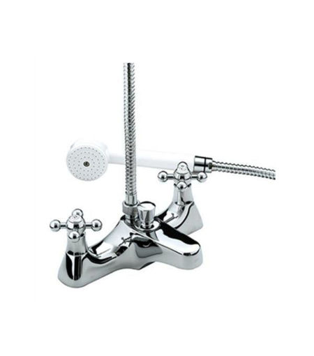Regency Deck Mounted Bath Shower Mixer Chrome Plated
