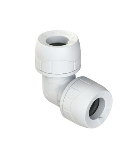 Polypipe New Enhanced Polyplumb 15mm Equal Elbow - White