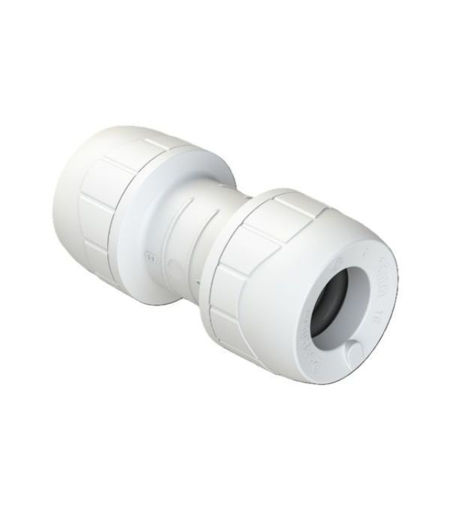 Polypipe New Enhanced Polyplumb 22mm Straight Coupler - White