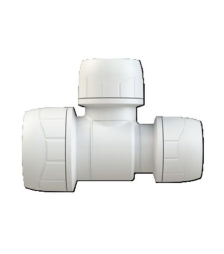 Polypipe New Enhanced Polyplumb 22mm x 15mm x 15mm Reducing  Branch Tee - White