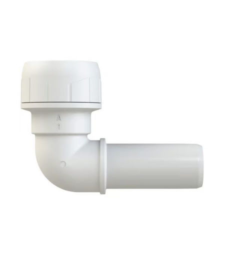 Polypipe New Enhanced Polyplumb 22mm Spigot Elbow - White