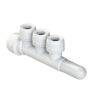 Polypipe New Enhanced Polyplumb 22mm x 15mm (Socket/Spigot) Single Side Manifold 3 Port - White